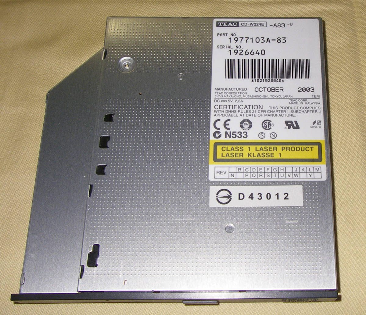 ★ROLAND/KORG/PC other CD-R/RW DRIVE Model:TEAC CD-W224E★OK!!★_画像7