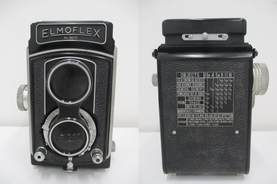 1026Ａ　ELMOFLEX エルモフレックス 二眼レフ フィルム カメラ ジャンク カバー付_画像2