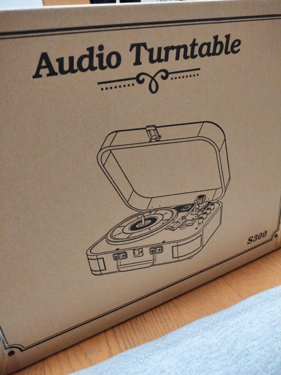 レコードプレーヤー USBへ録音でき AUX/RCA端子  スピーカー内蔵