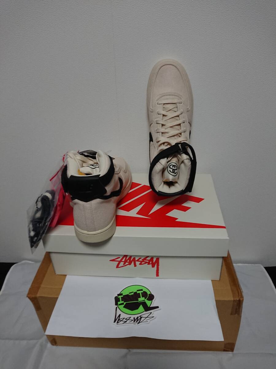 送料無料【24.5㎝】 STUSSY x NIKE VANDAL HI FOSSIL 国内正規品 新品未使用 完備 ナイキ ステューシー バンダル フォッシル コラボ 24.5