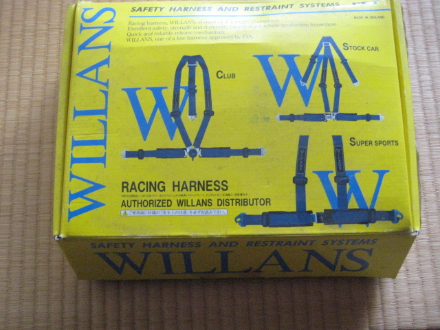 中古 WILLANS ウィランズ タイプS2 4×4 3インチ/2インチ ブラック 右席用 シートベルト サーキット 4点式ハーネス の画像1