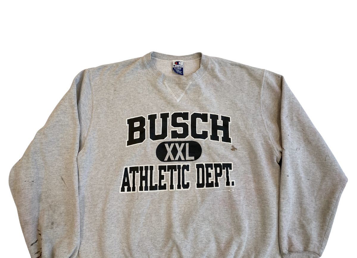 90s CHAMPION BUSCH XXL ATHLETIC DEPT. 前V スウェット チャンピオン USA ビンテージ カレッジ 80s_画像2