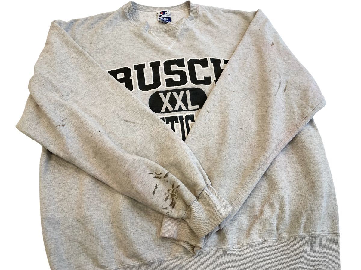 90s CHAMPION BUSCH XXL ATHLETIC DEPT. 前V スウェット チャンピオン USA ビンテージ カレッジ 80s_画像3