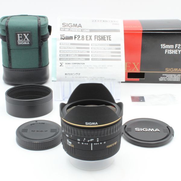 【極美品】 SIGMA シグマ 15mm f2.8 EX FISHEYE 180° 元箱 付属品付き sigma キヤノン Canon 30008