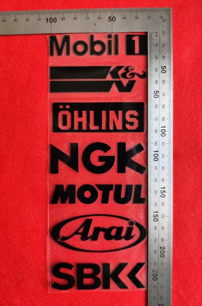 Bike & Helmet Sticker/Black□防水+“反射”バイクステッカー#Mobil#Arai■RS506/Black×1枚：Special Price！699円_画像2