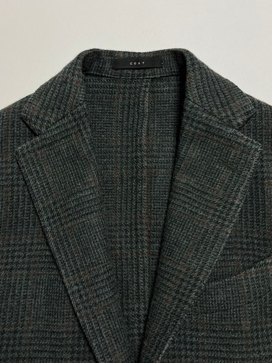 BOGLIOLI COAT ボリオリ 名作 コート 製品染め グリーン グレンチェック ジャケット 446 アンコン仕立て