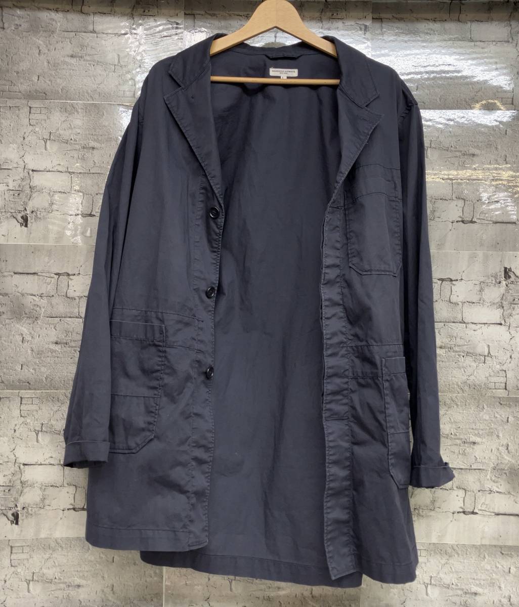 ENGINEERED GARMENTS エンジニアドガーメンツ Lt. Weight High Count Twill SHOP COAT ショップコート サイズL ネイビー_画像3