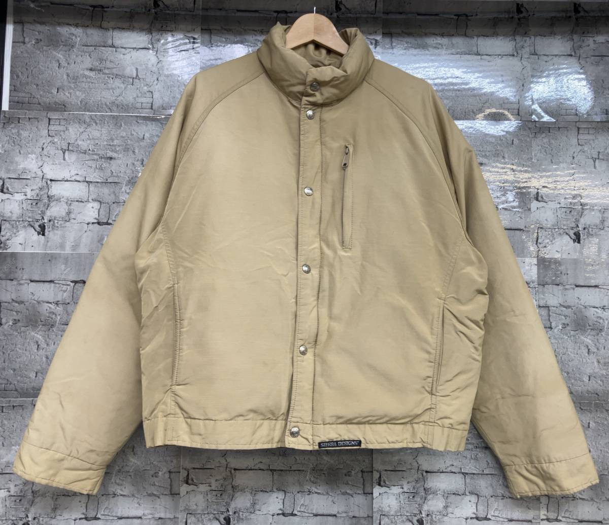 70s 80s SIERRA DESIGNS シエラデザイン ダウンジャケット 中綿ジャケット 8本木 60/40 サイズL ベージュ