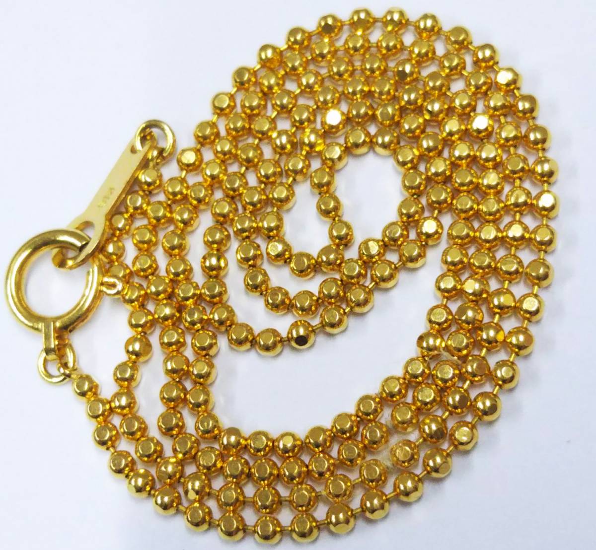 [ structure . department stamp have / cleaning settled ]K18(750 inscription ) gross weight approximately 3.8g approximately 40cm ball chain design Gold necklace 
