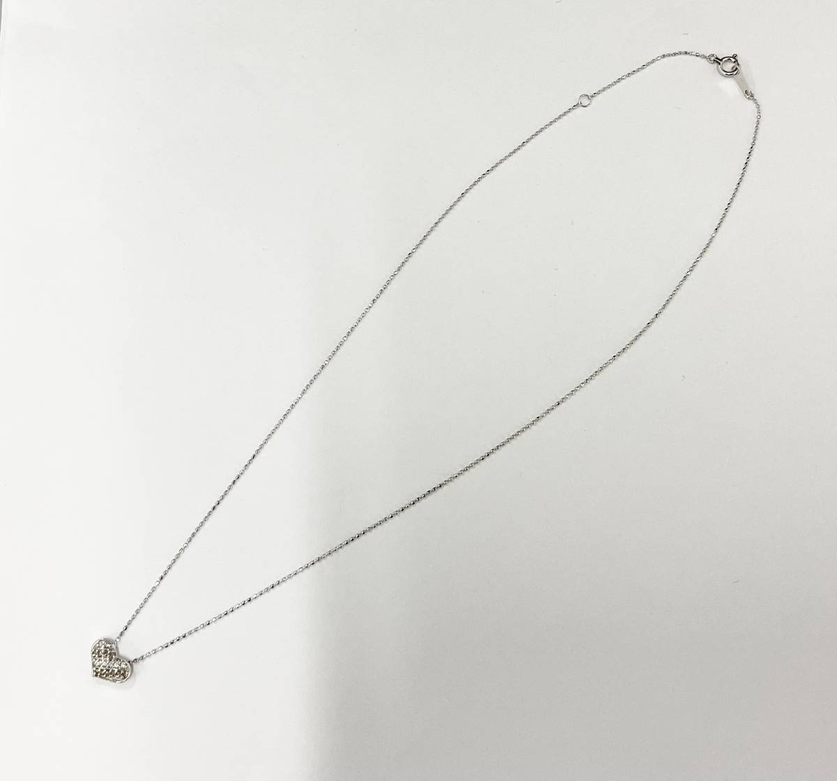 K18WG ダイヤ0.1ct 40cm 1.9g 18金 ホワイトゴールド ダイヤモンド ネックレス_画像4