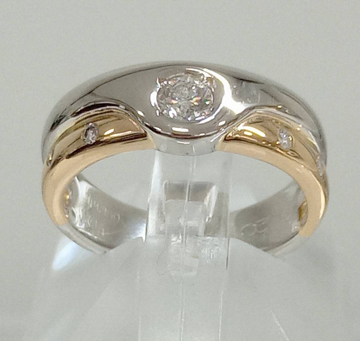 人気 ブランド チェック K18 pt900 リング 11号 0.20ct ダイヤ その他