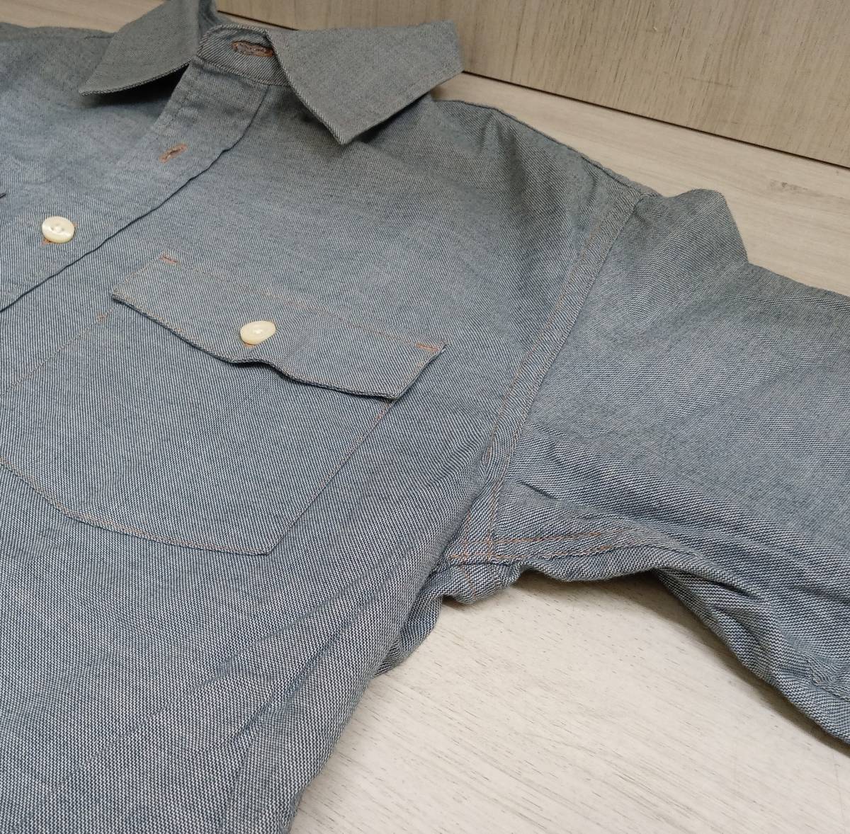 Patagonia/パタゴニア/長袖シャツ/53856/ORGANIC COTTON LS Buckshot Shirt/ブルー系/XSサイズ_画像4