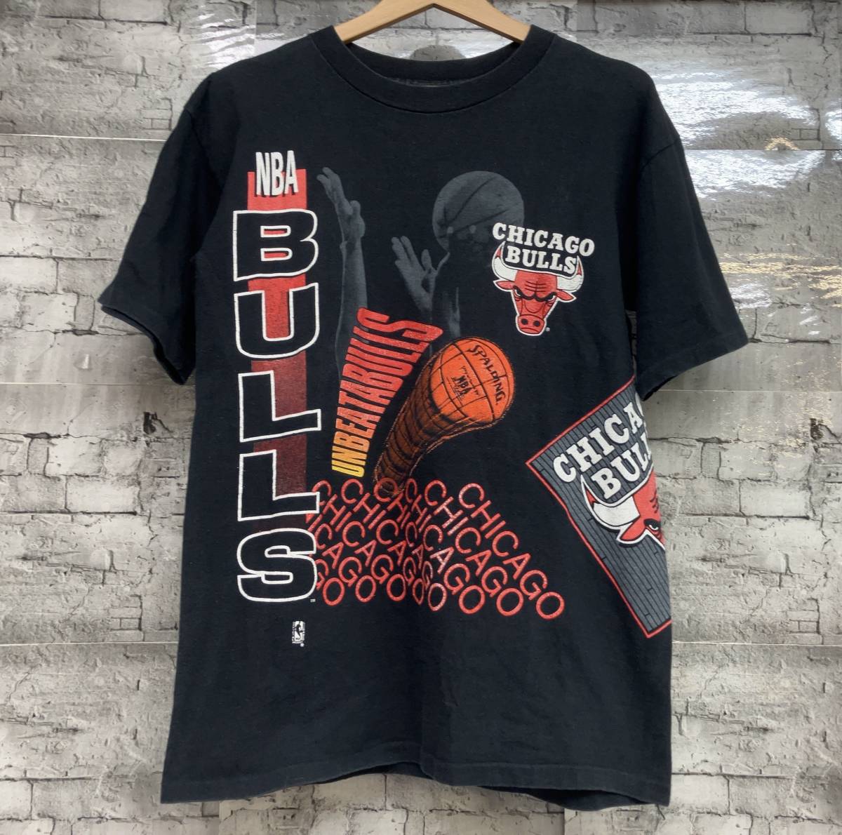 90s SALEM NBA CHICAGO BULLS セーラム シカゴブルズ 半袖Tシャツ USA製 サイズM ブラック_画像1