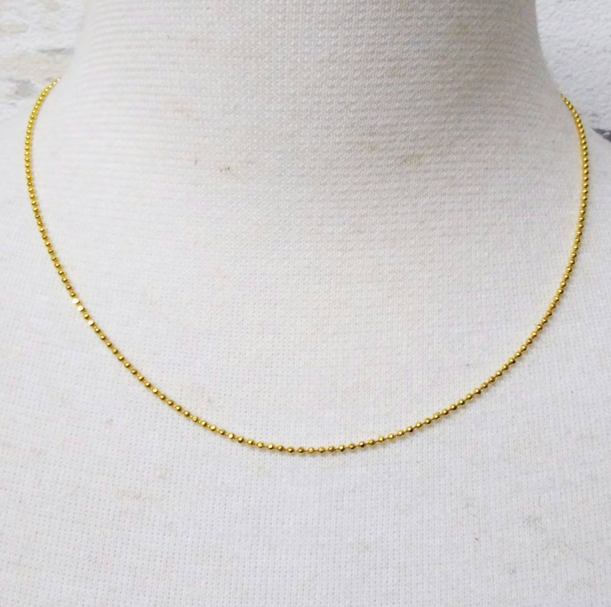 [ structure . department stamp have / cleaning settled ]K18(750 inscription ) gross weight approximately 3.8g approximately 40cm ball chain design Gold necklace 