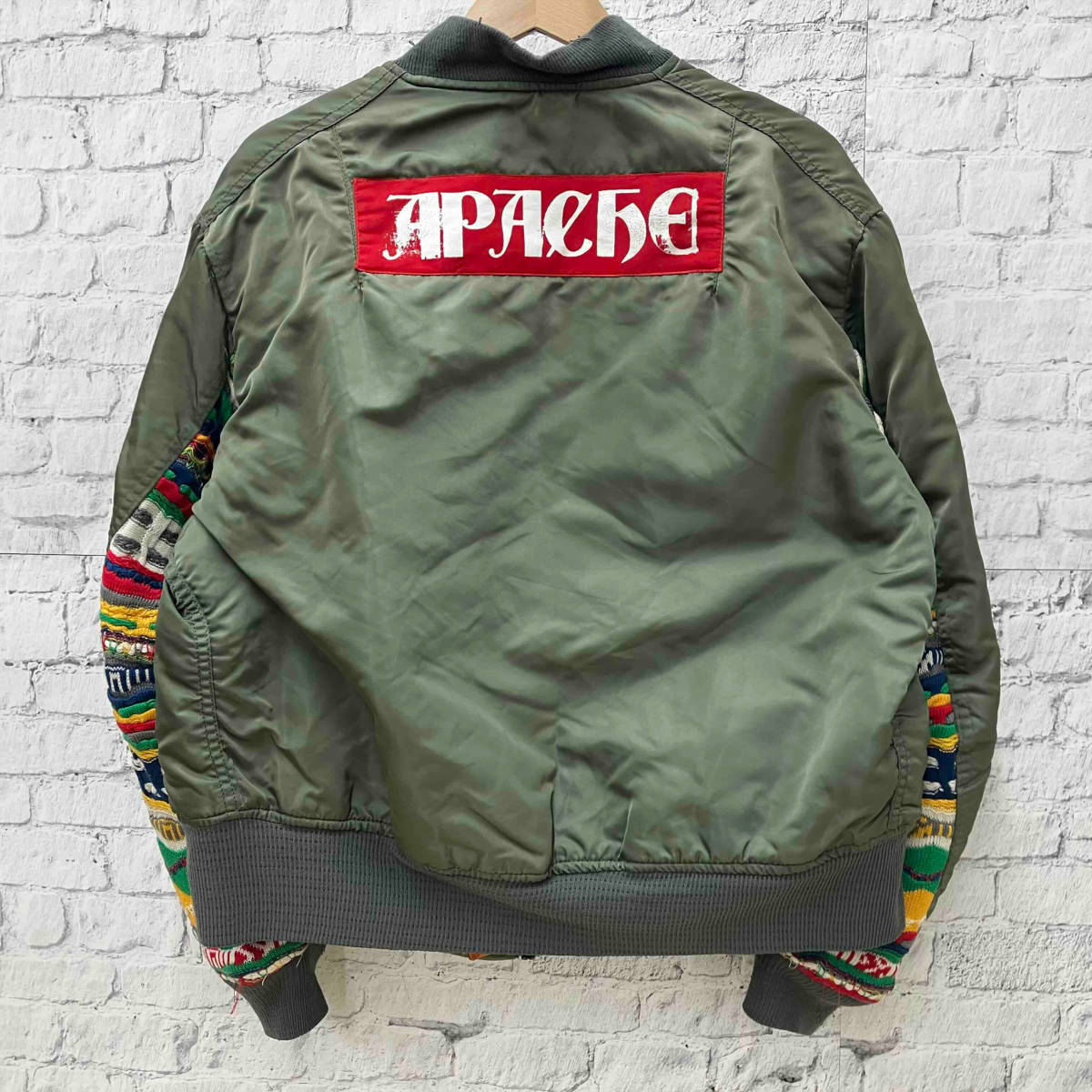 ALPHA INDUSTRIES APACHE COOGI BIGGIE ENOUGH アルファ アパッチ MA-1 フライトジャケット リメイク加工 サイズL_画像2