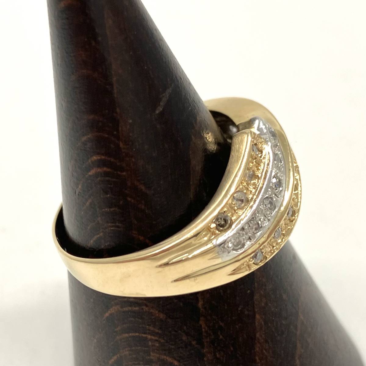 K18/Pt900 リング #16 ダイヤモンド 0.36ct 4.2g イエロー K18/Pt900 リング #16 ダイヤモンド 0.36ct 4.2g イエロー
