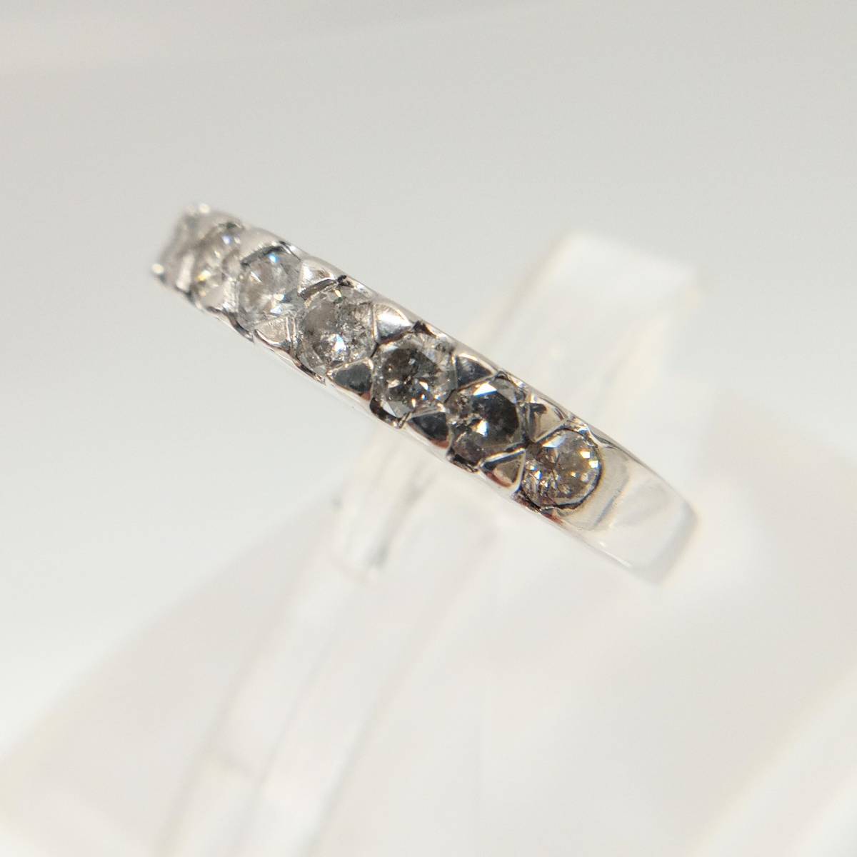 送料無料 通販 ファッション 指輪 リング 4.5g 8号 ダイヤモンド0.50ct プラチナ Pt900 ハーフエタニティ 店舗受取可 ビーズセッティング メレダイヤ プラチナ台