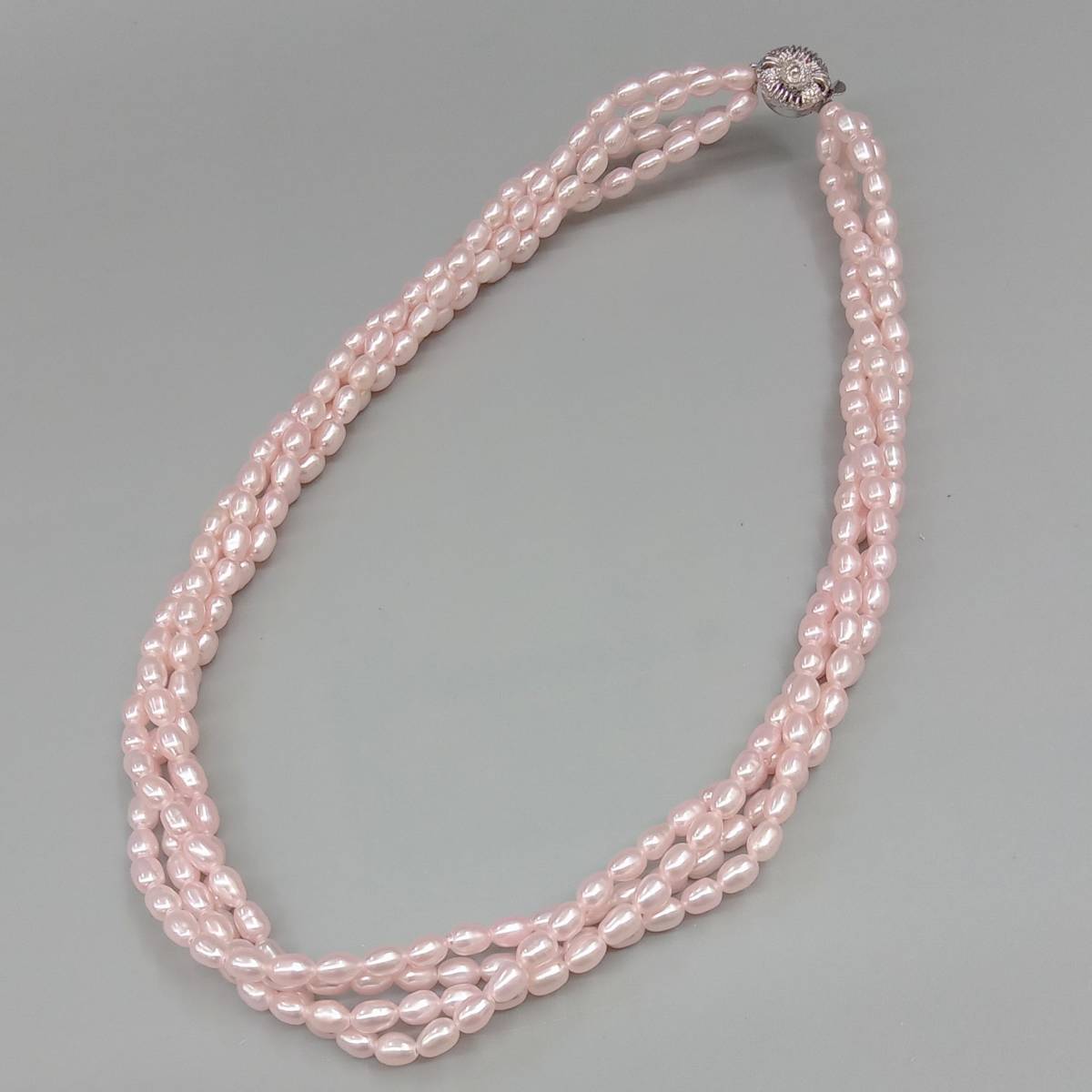 鑑別書付き】真珠 ベビーパール 4連 41cm ネックレス ピンク