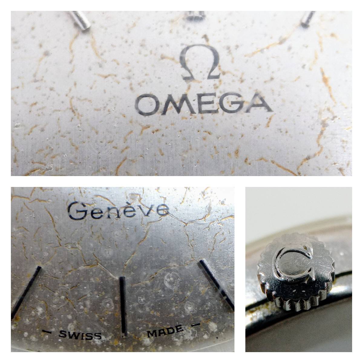 【稼働品】OMEGA Geneve 手巻き ジュネーブ オーバル型 腕時計 レディース 革ベルト ヴィンテージ_画像4