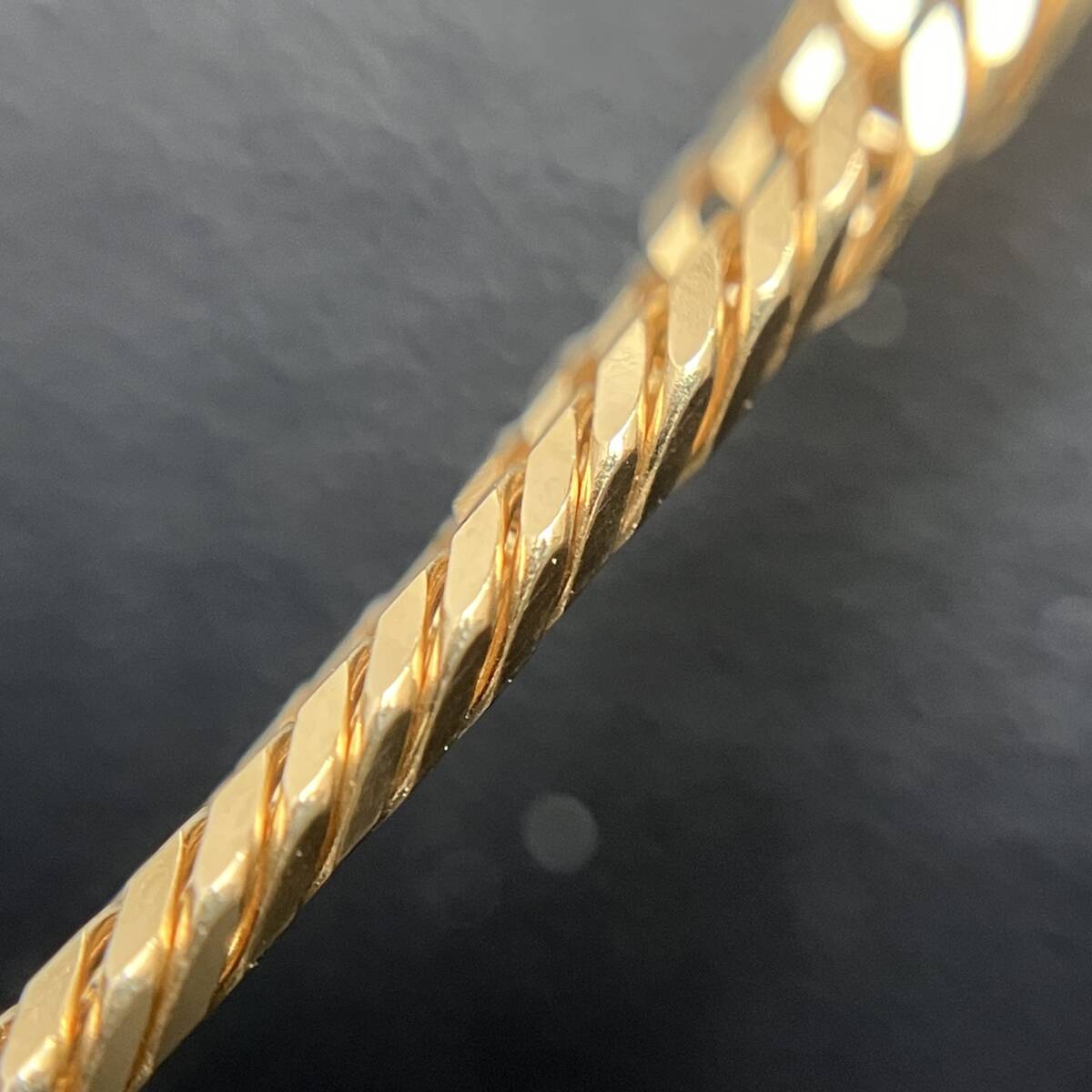  10 2 поверхность Triple плоский колье K18 750 55cm 13.5g золотой желтое золото отверстие Mark структура . отдел печать входить ki разделение 