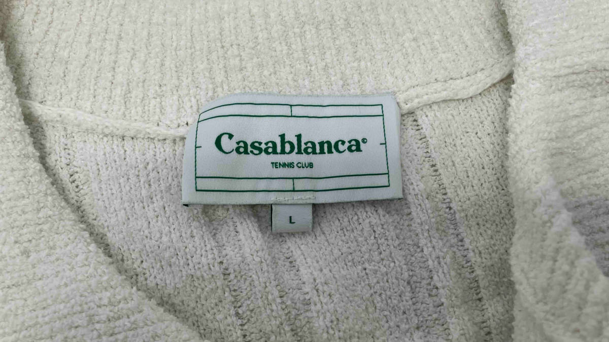 ★ Casablanca カサブランカ 半袖ポロシャツ 23ss-3 綿73% L オフホワイト 夏_画像7