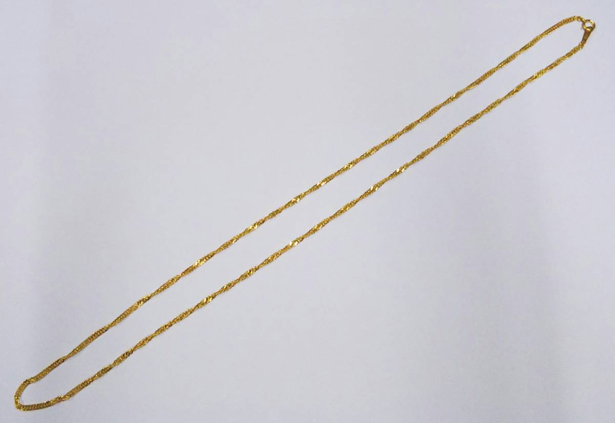 [ cleaning settled ]K18(750 inscription ) gross weight approximately 6.2g approximately 60cm torsion long design Gold necklace 