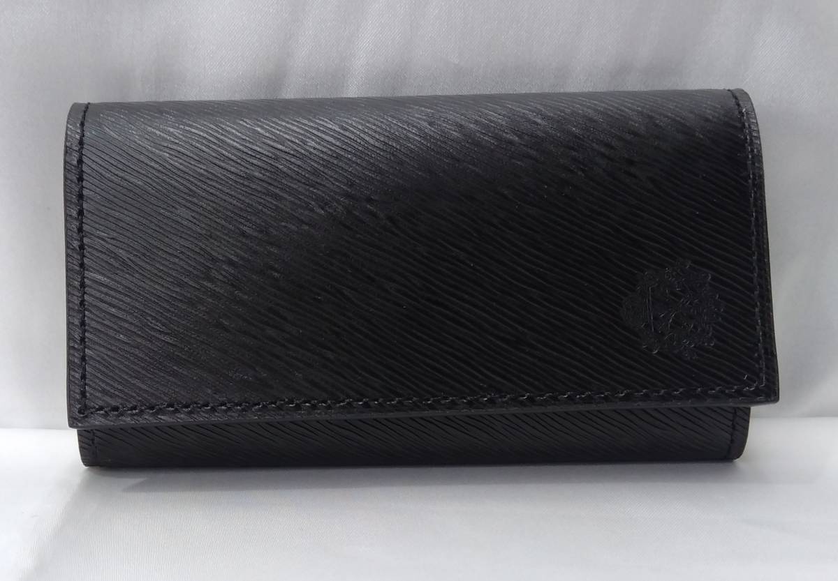 Dubeige ドゥベージュ 4連キーケース カードケース 黒 ブラック 馬革 牛革 レザー 型押しロゴ 日本製 MADE IN JAPAN_画像2