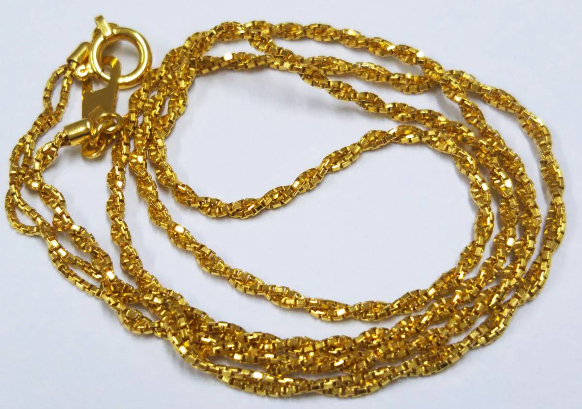 [ cleaning settled ]K18 gross weight approximately 3.6g approximately 40cm Venetian twist design Gold necklace 