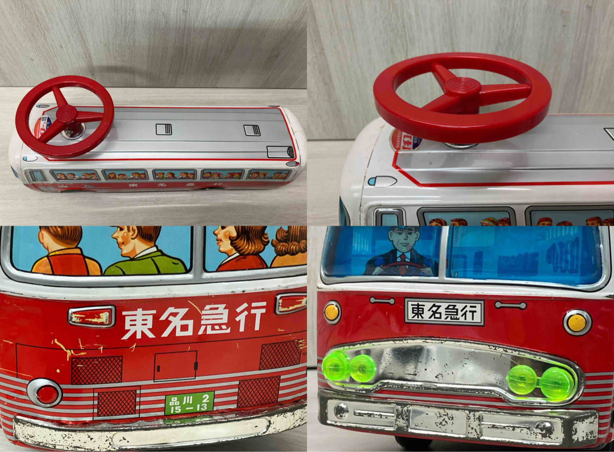  Ichiko. . steering wheel for attaching Tomei bus retro toy car bus [ boxed ] total length approximately 48cm height approximately 20cm