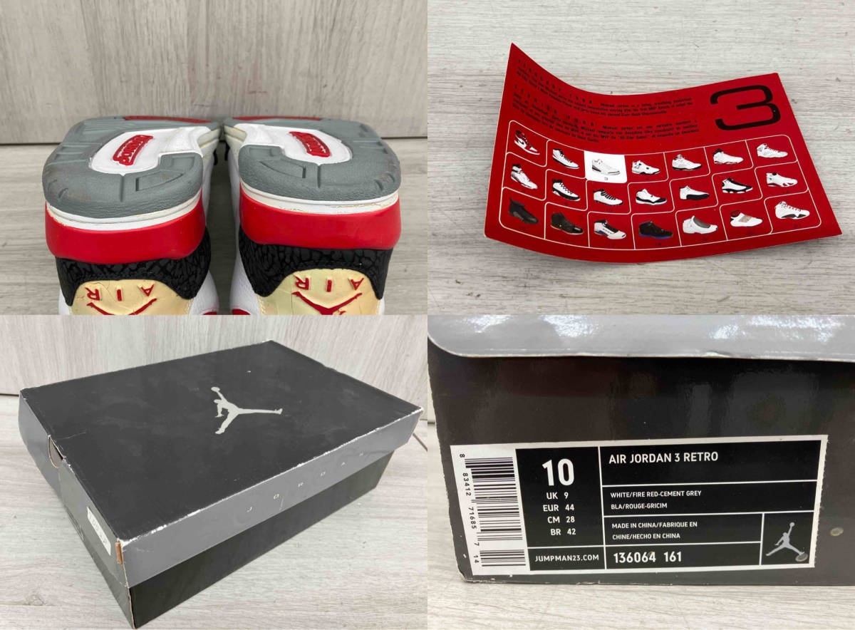 ジャンク NIKE スニーカー サイズ28.0cm AIR JORDAN 3 RETRO”FIRE RED”_画像9