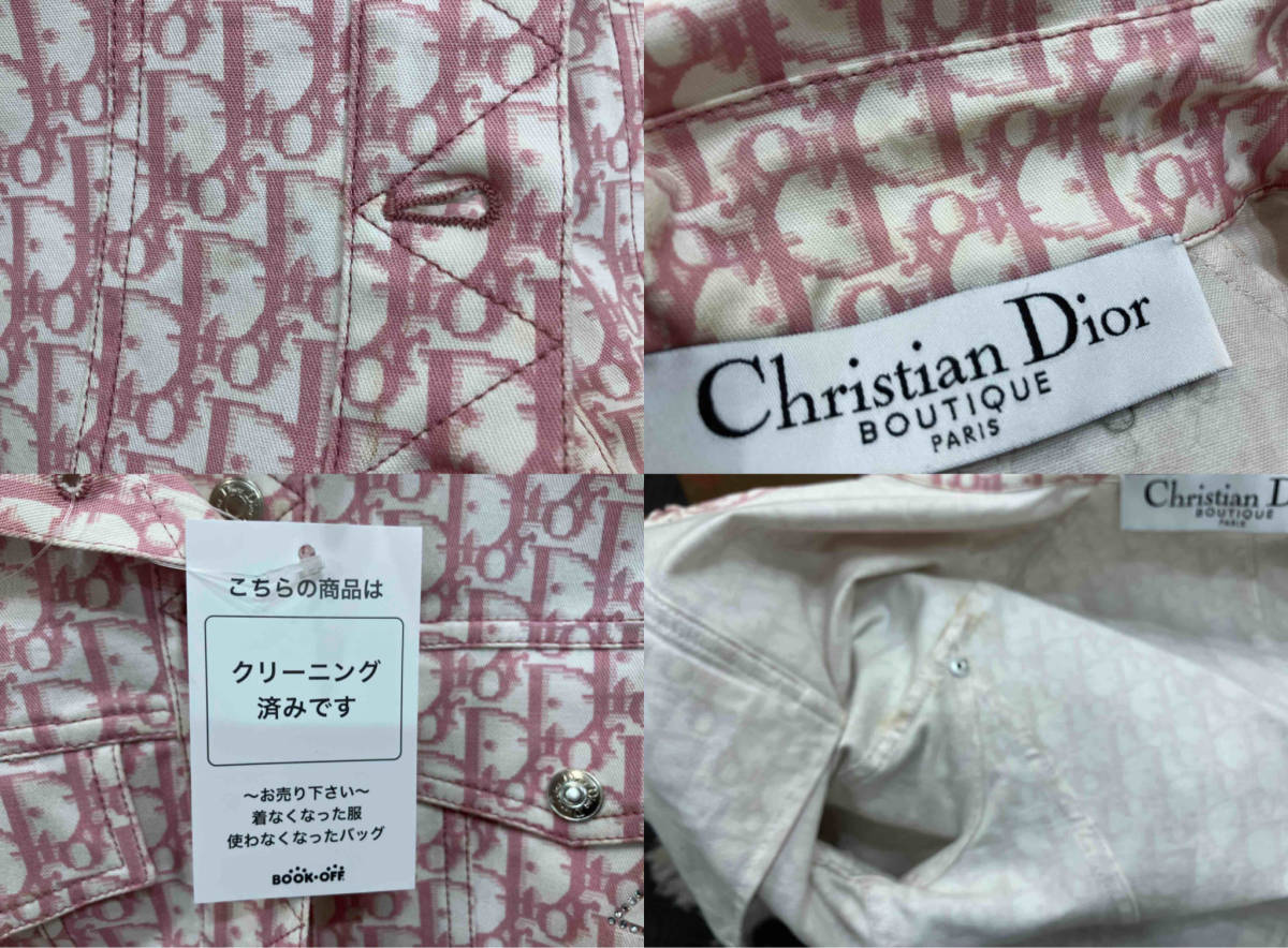 Christian Dior クリスチャン・ディオール トロッター ピンク コットンジャケット クリーニング済 襟元、袖口シミあり_画像6