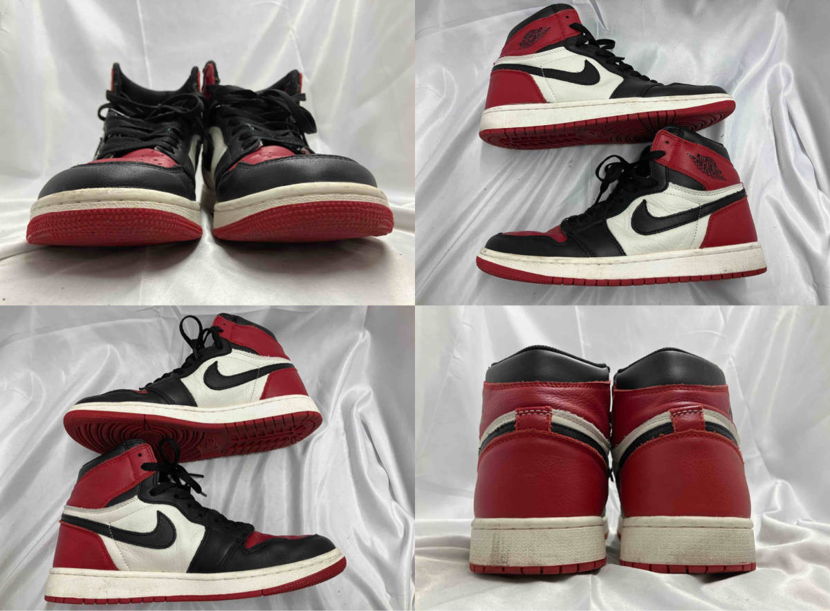 NIKE AIR JORDAN 1 RETRO HIGH OG BRED TOE／ハイカットスニーカー／555088-610／ブラック／レッド／26.5cm_画像2