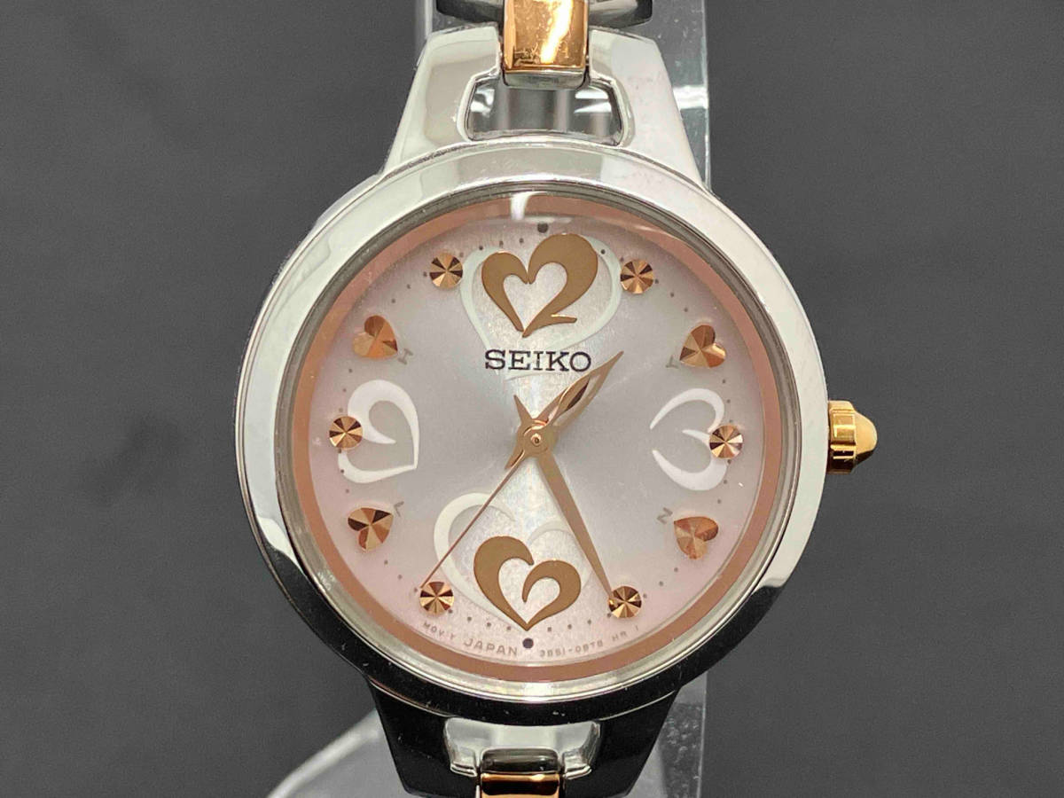 SEIKO セイコー ティセ 3B51-0AR0 時計 腕時計 ウォッチ レディース 電波ソーラー ソーラー ハート シルバー×ピンクゴールド系_画像1