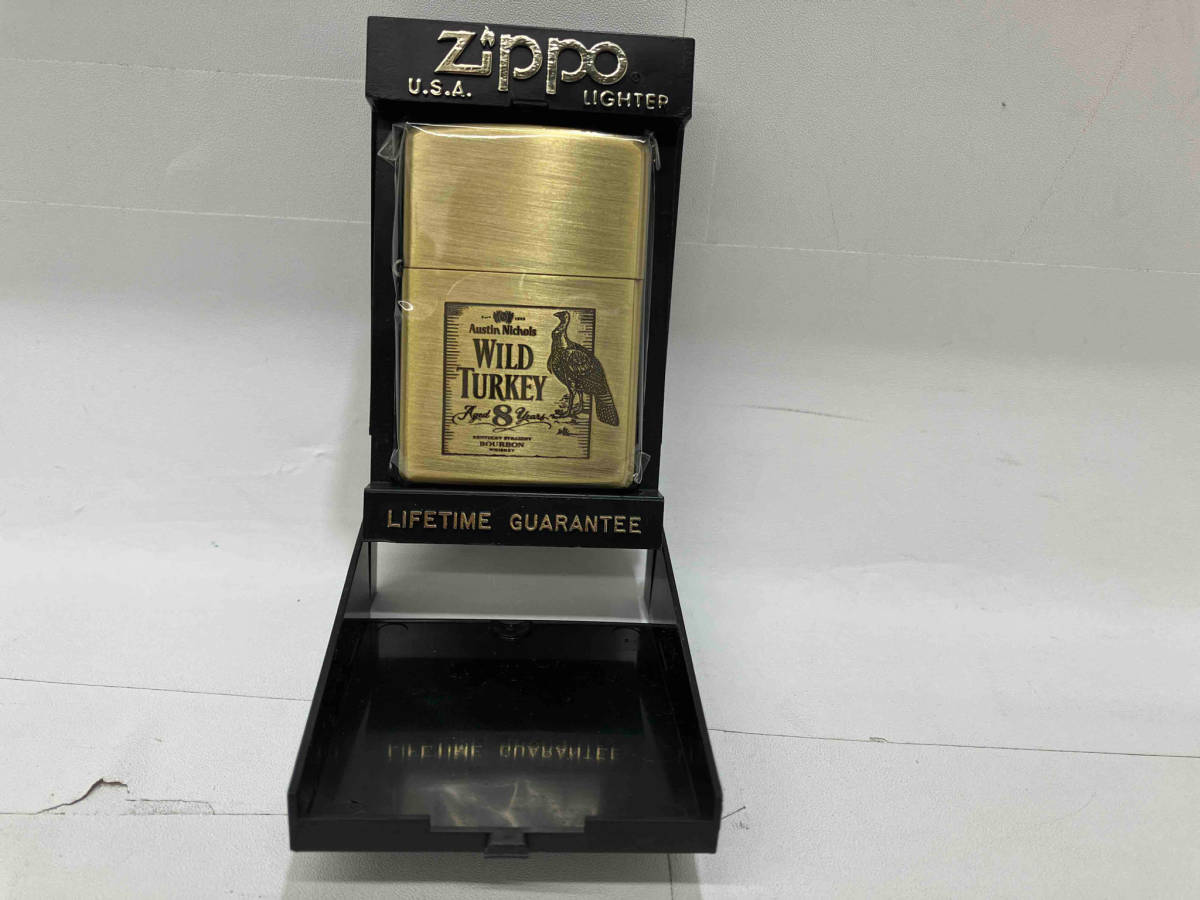 未使用品 WILD TURKEY ZIPPO アンティークブラス仕上げ 2000年製 店舗受取可_画像1