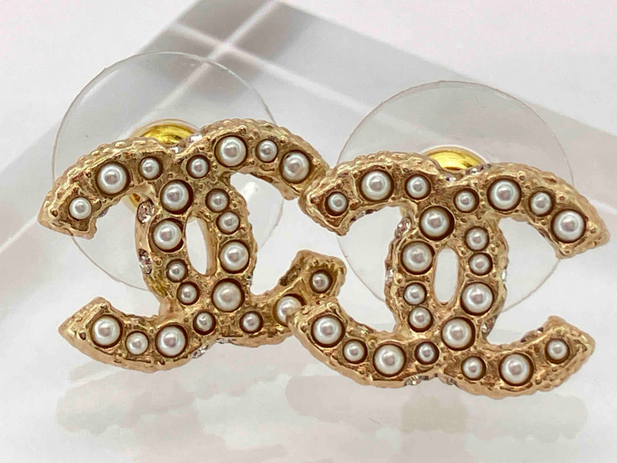 【国内正規総代理店アイテム】 CHANEL/フェイクパールピアス/ココマーク/3.0g ピアス