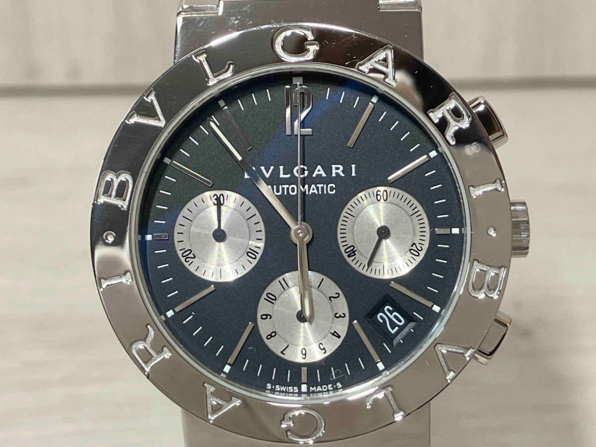 【箱、取説付き】BVLGARI ブルガリ BB38SSCHブルガリブルガリ 38mm 自動巻 クロノグラフ メンズ 腕時計 2024.1月OH/研磨剤の画像1