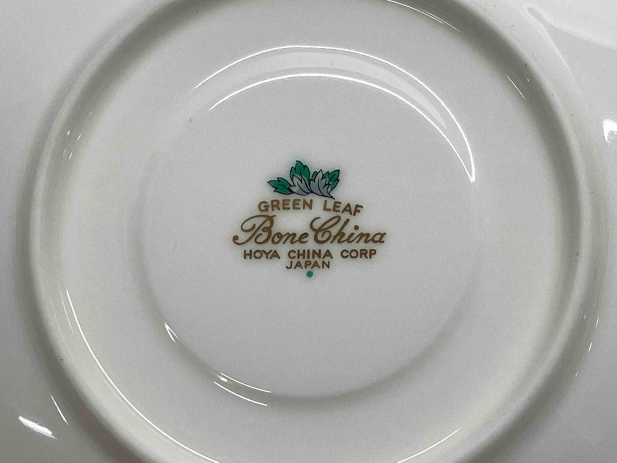 HOYA CHINA ホヤ チャイナ GREEN LEAF グリーン リーフ カップ&ソーサー 5客 箱なし_画像6