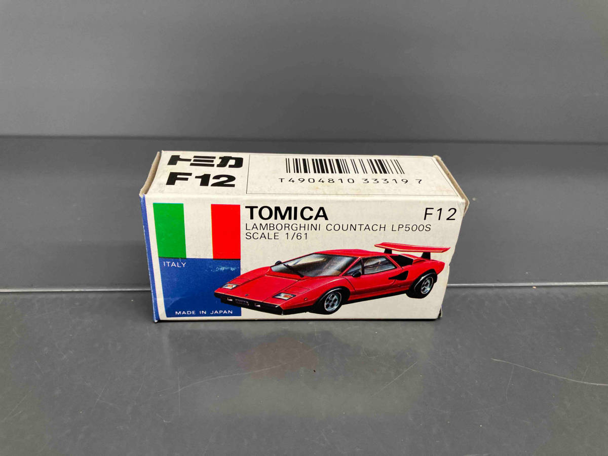 塗装ハゲあり トミカ F12 ランボルギーニ カウンタック LP500S 赤 シート:黒 オーバーフェンダー 1Kホイール 外国車シリーズ 青箱 日本製
