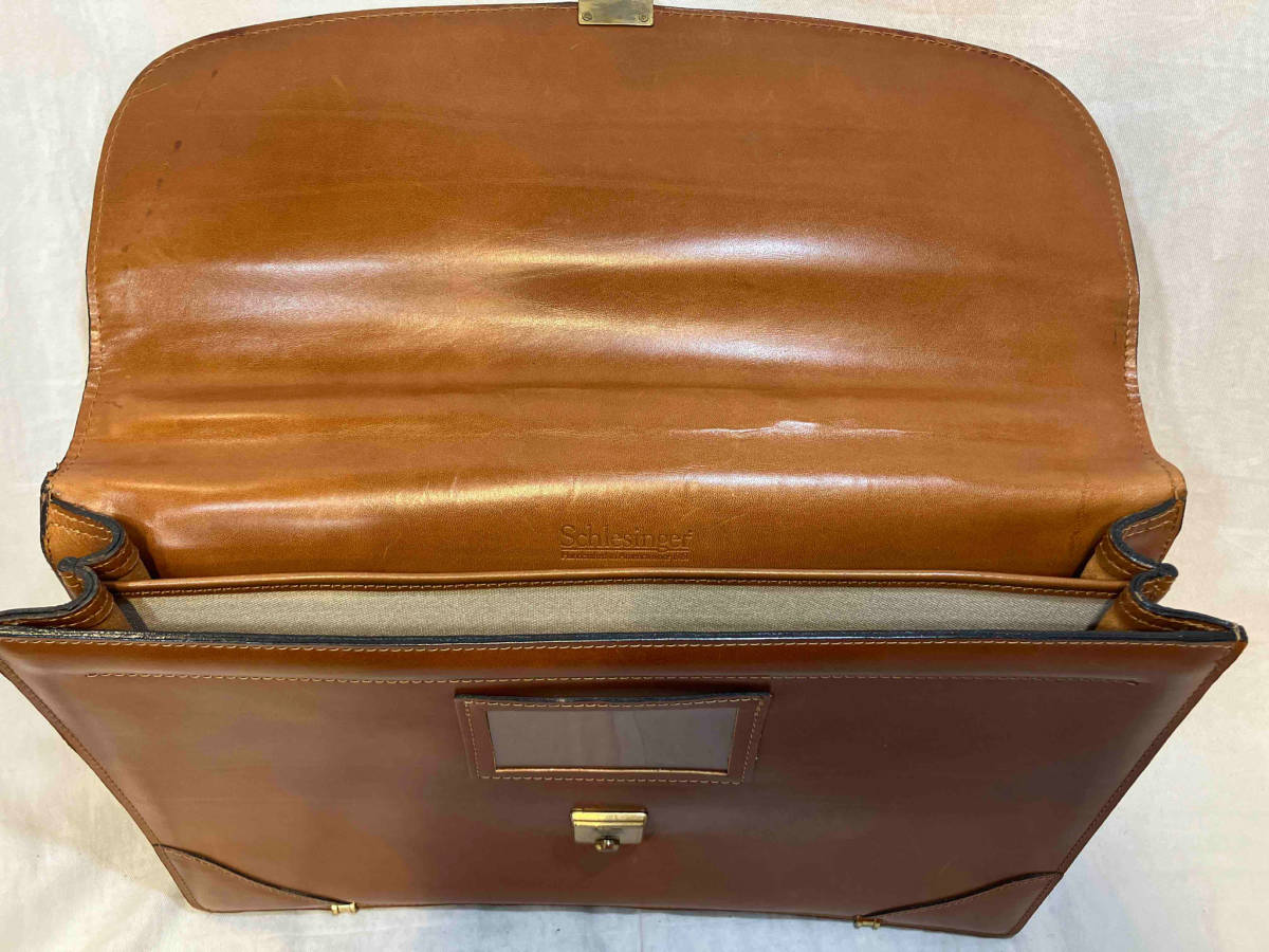 Schlesinger Leather Brief Case Brown シュレジンジャー レザー ブラウン ブリーフケース_画像4