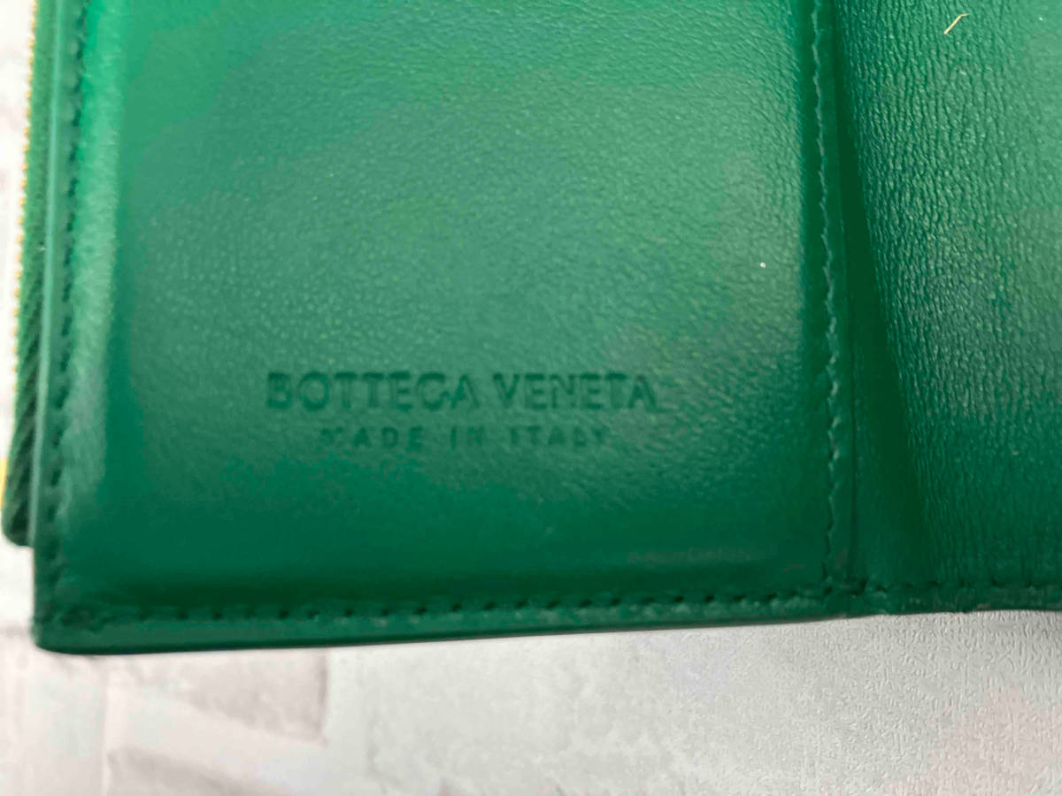 【美品】【AI鑑定書付き】BOTTEGA VENETA／ボッテガヴェネタ／マキシイントレチャート／P01677992Q／カセット三つ折りファスナー／財布_画像5