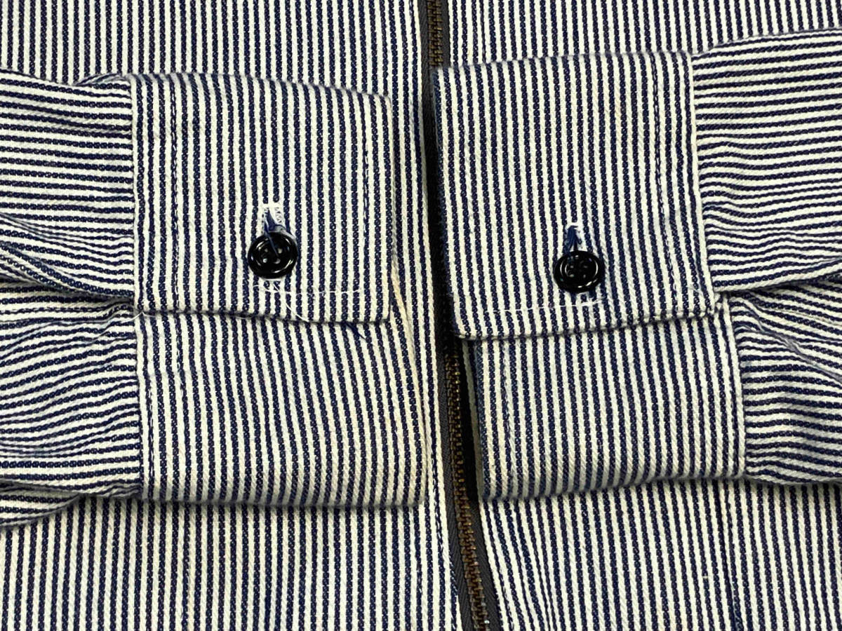 80-90s KEY hickory half zip shirt made in USA キー ヒッコリー ハーフジップシャツ USA製_画像4