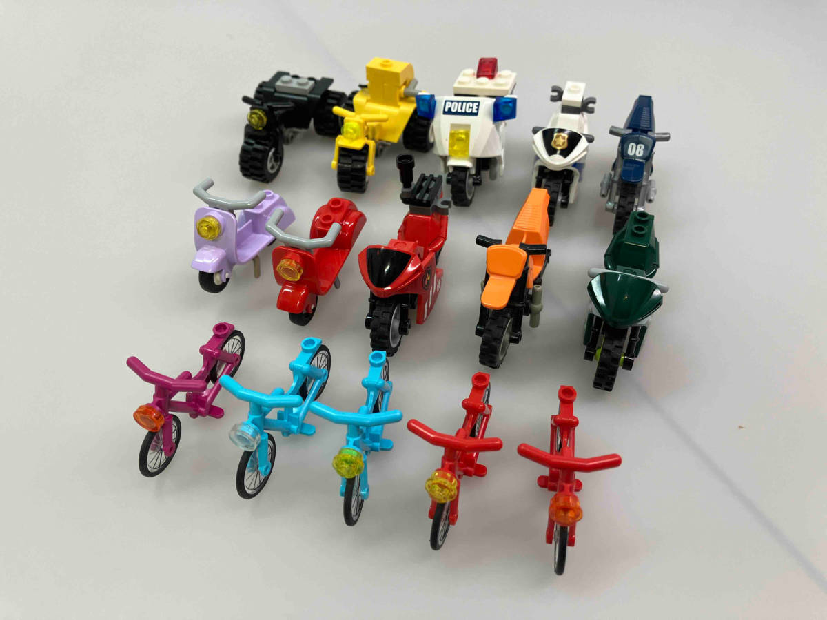 正規品LEGO ミニフィグ用 バイク 10台 ＋自転車5台 合計15台 大量 まとめ売り※レゴフレンズ レゴシティにもの画像1