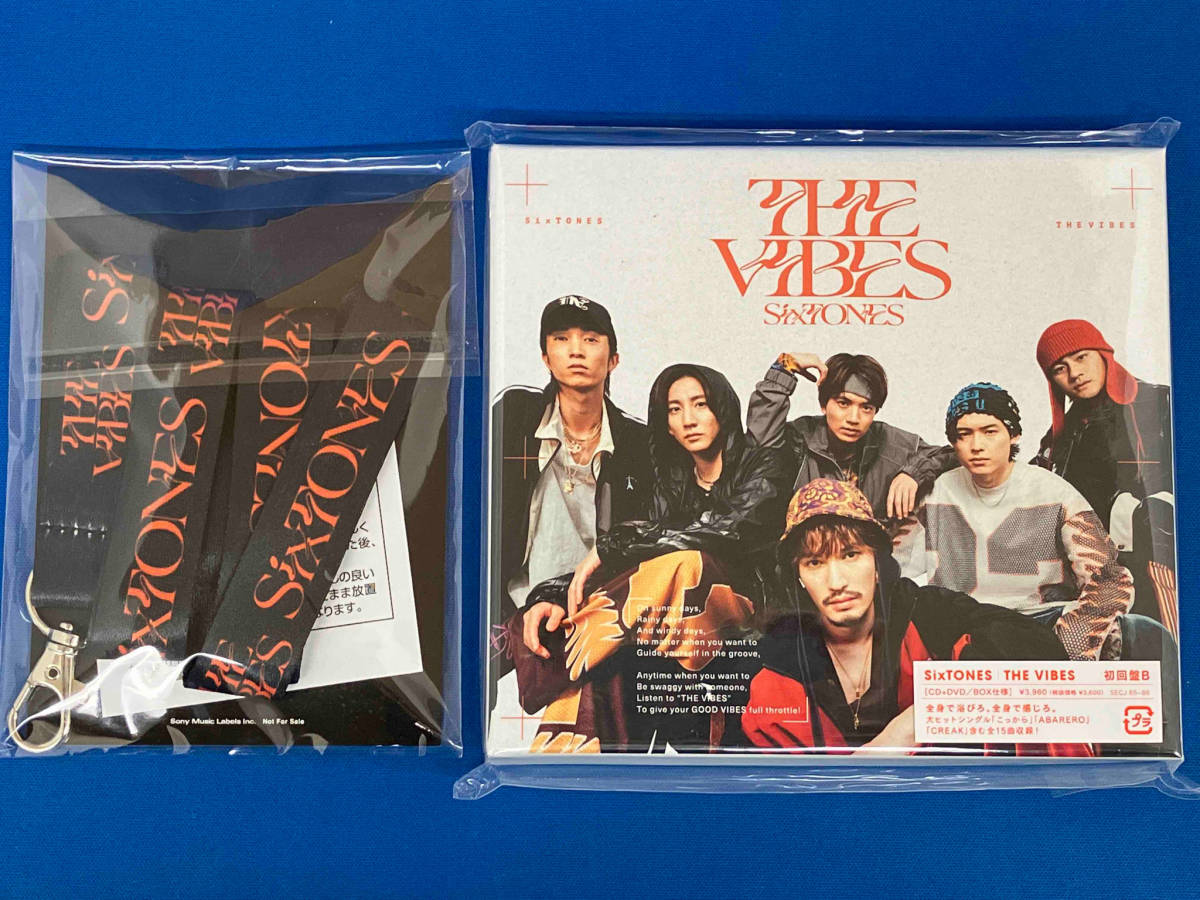 【新品未開封】SixTONES (ストーンズ) CD THE VIBES(初回盤B)(DVD付) + SixTONES THE STRAP(オリジナルネックストラップ) 【おまけ付き】_画像1