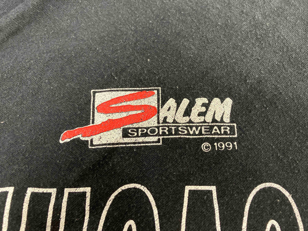 90s SALEM NBA CHICAGO BULLS セーラム シカゴブルズ 半袖Tシャツ USA製 サイズM ブラック_画像9