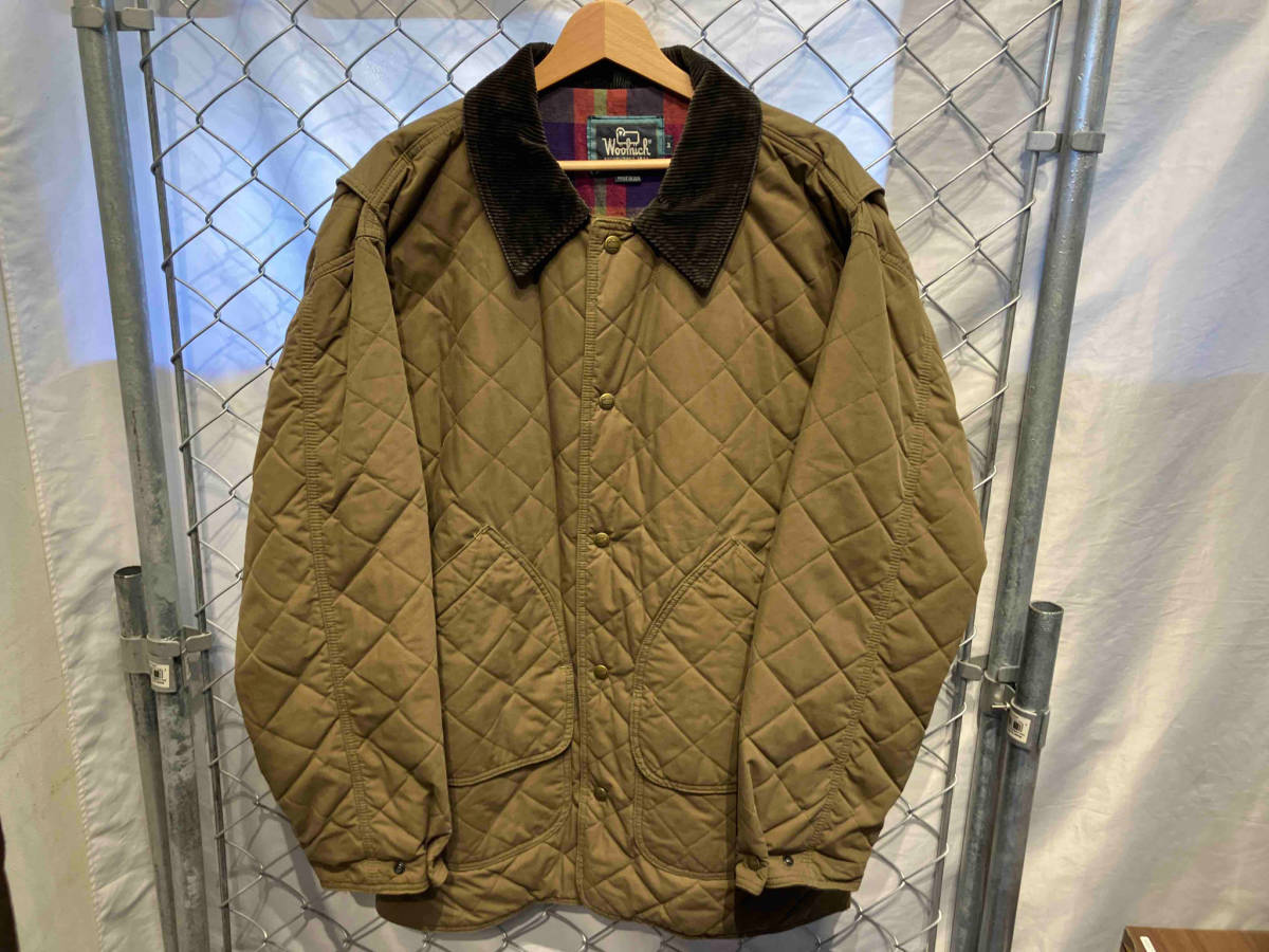 80s WOOLRICH QUILTING JACKET khaki ウールリッチ キルティングジャケット カーキ サイズM_画像1