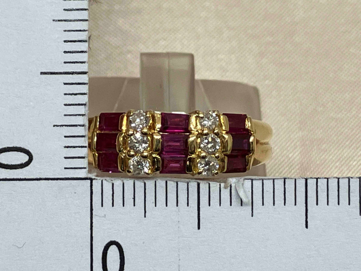 デザインリング K18WG ダイヤ0.18ct 15号 約4.5g_画像7