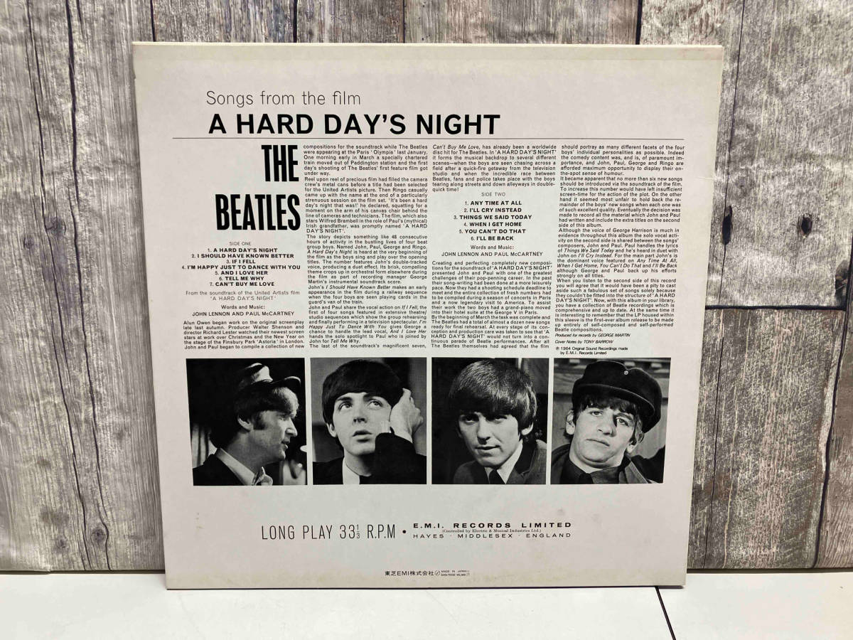 ザ・ビートルズ 【LP盤】A HARDDAY’SNIGHT/ビートルズがやって来る ヤァ!ヤァ!ヤァ! EAS70132 MONO/赤盤_画像2