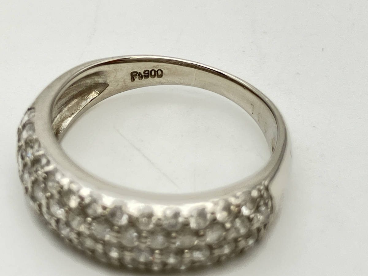 Pt900 D1.00ct プラチナ ダイヤモンド メレダイヤ リング サイズ11 4.5g 指輪