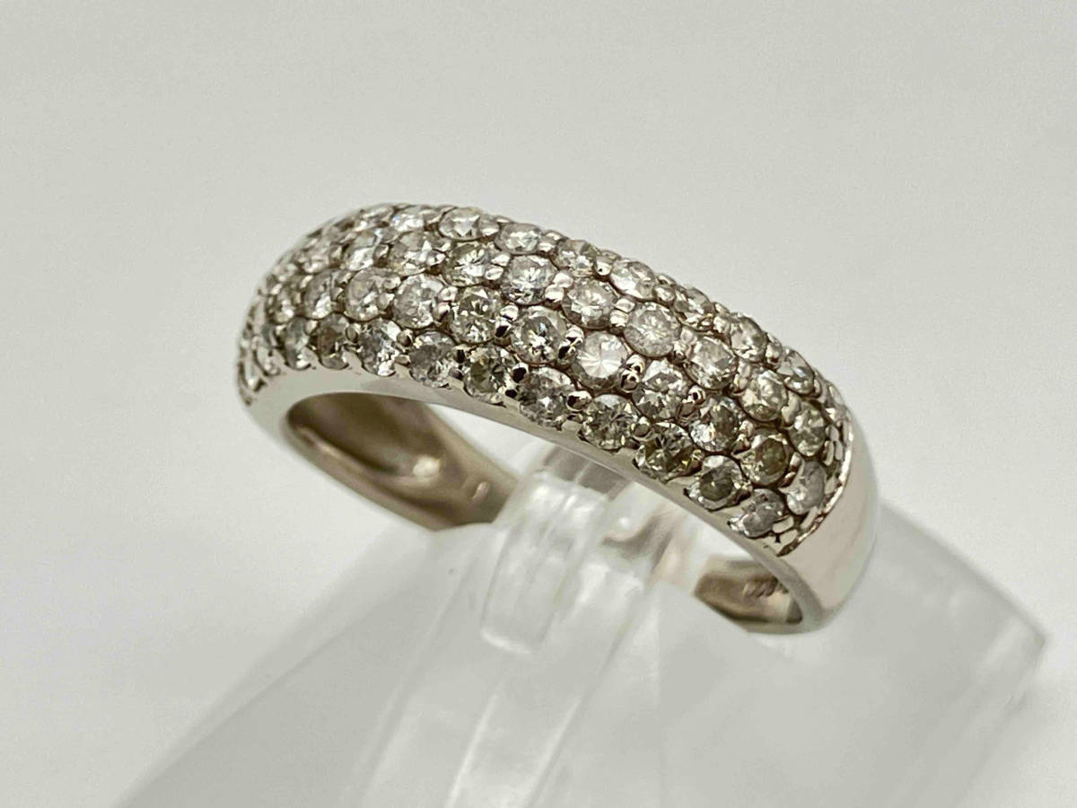 Pt900 D1.00ct プラチナ ダイヤモンド メレダイヤ リング サイズ11 4.5g 指輪