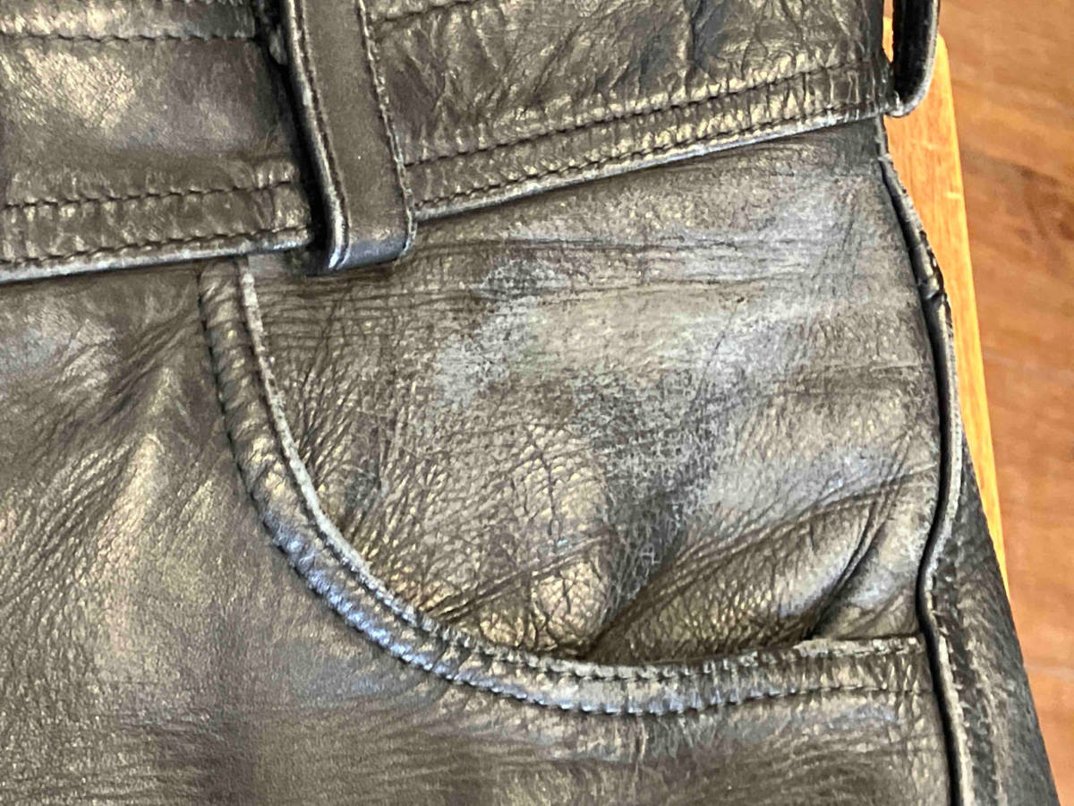 FIRST GEINUINE leather pants black ブラック レザーパンツ サイズ32 店舗受取可_画像7
